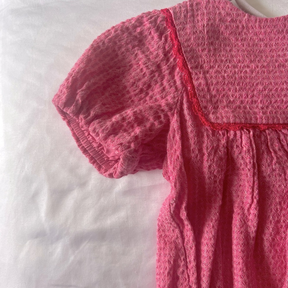 Zara Pink Textured Dress for Kids size 2-3 years - Picture 3 of 5